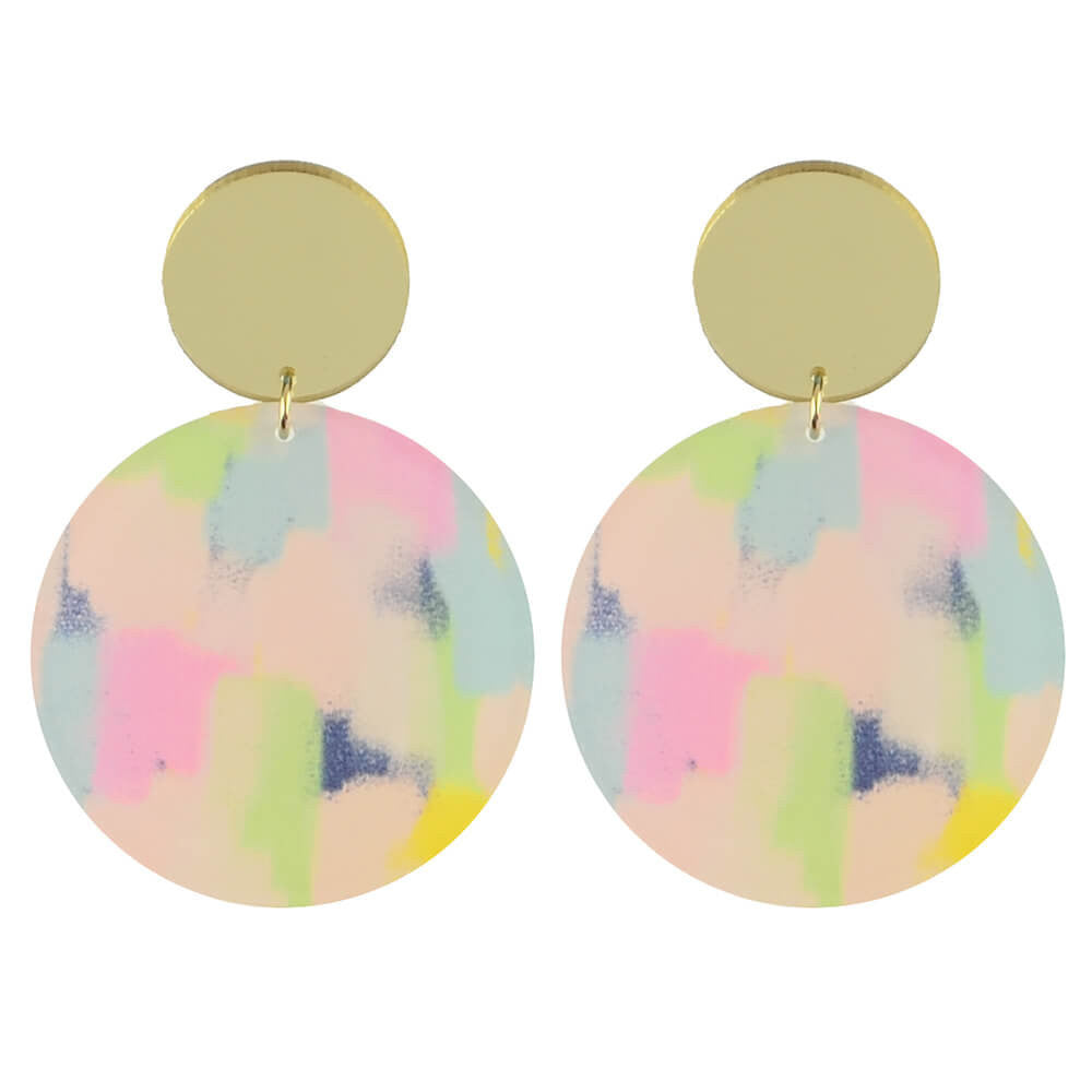 Moon and Lola xx Thimblepress - Patterned Disc Drop Earrings
