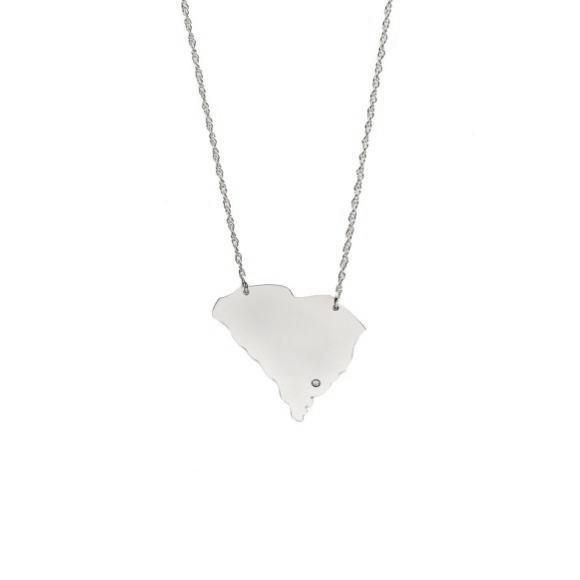 I found this at #moonandlola - Metal State Necklace with Diamond Inlay