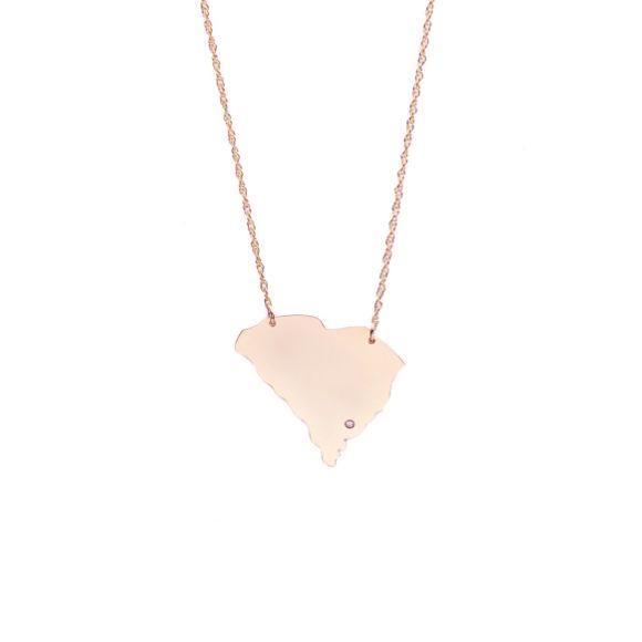 I found this at #moonandlola - Metal State Necklace with Diamond Inlay