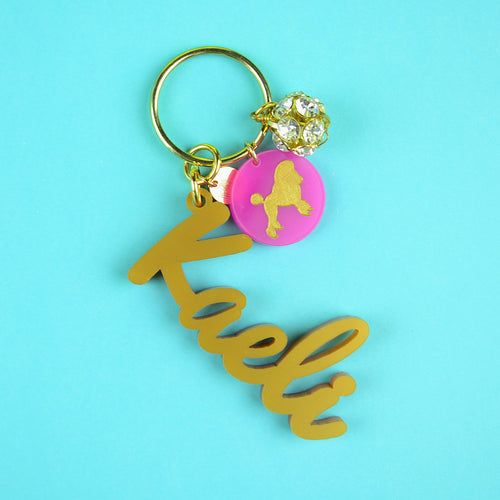 I found this at #moonandlola! - Nameplate Keychain with Charms