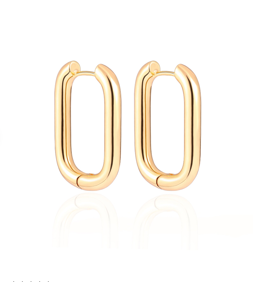 Oval Huggie Hoops