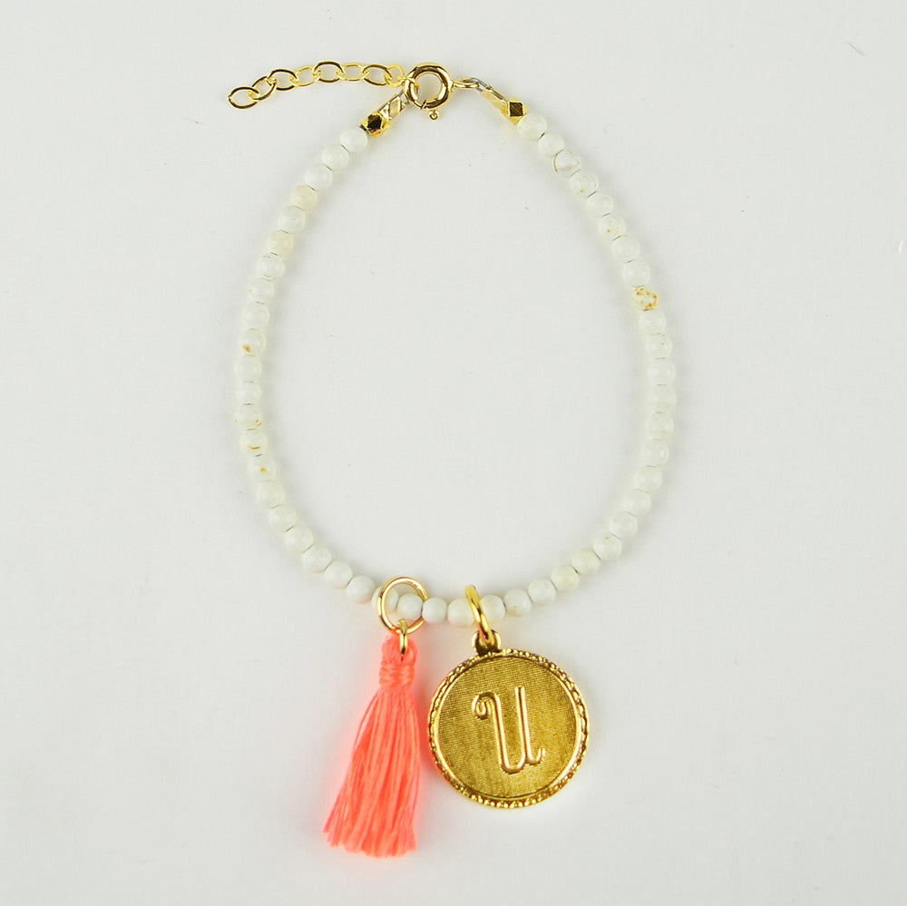 I found this at #moonandlola! - Rhea Bracelet White Turquoise with Charms