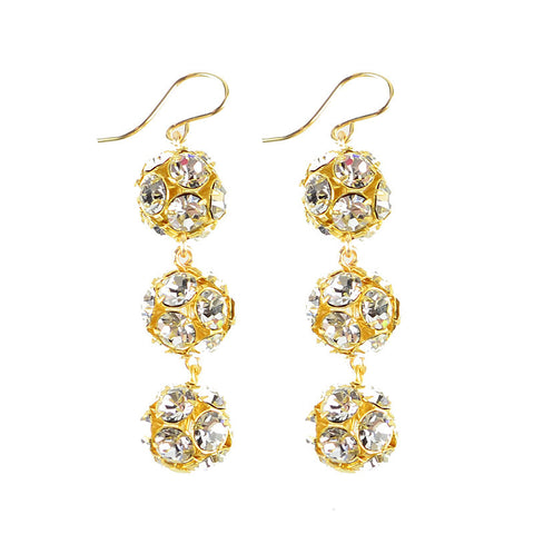 Europa Mini Rhinestone Ball Earrings