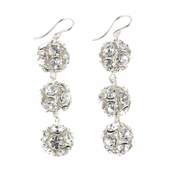 Rhinestone ball top earrings