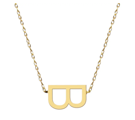 Metal Sideways Letter Necklace - Moon and Lola