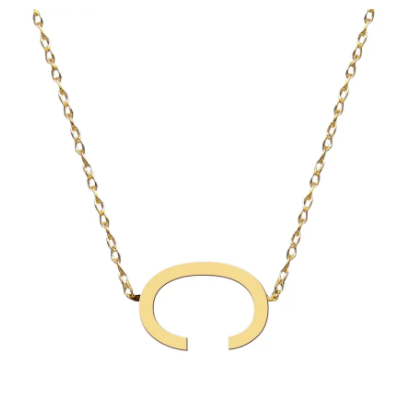 Metal Sideways Letter Necklace - Moon and Lola