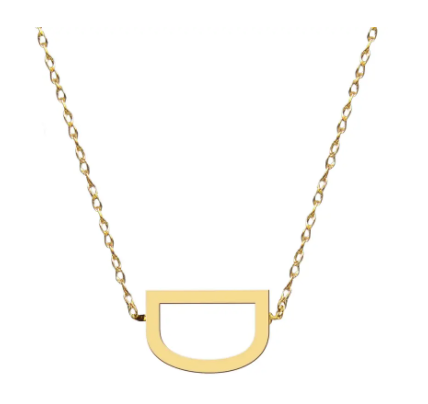 Metal Sideways Letter Necklace - Moon and Lola