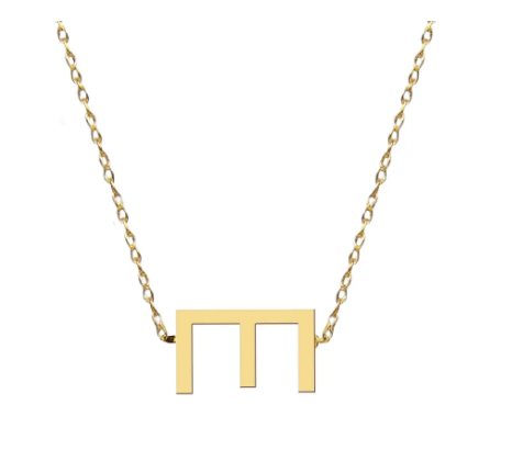 Metal Sideways Letter Necklace - Moon and Lola