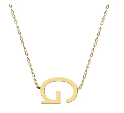 Metal Sideways Letter Necklace - Moon and Lola