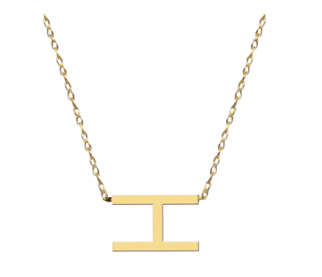 Metal Sideways Letter Necklace - Moon and Lola