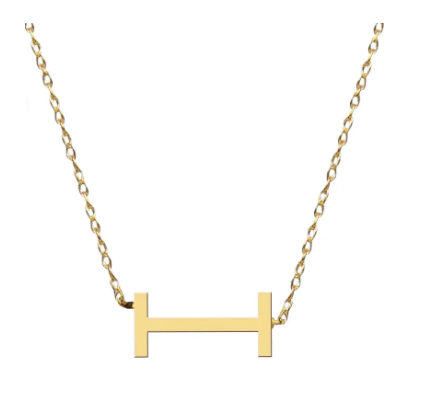 Metal Sideways Letter Necklace - Moon and Lola