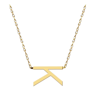 Metal Sideways Letter Necklace - Moon and Lola
