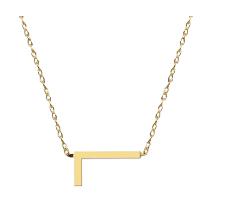 Metal Sideways Letter Necklace - Moon and Lola