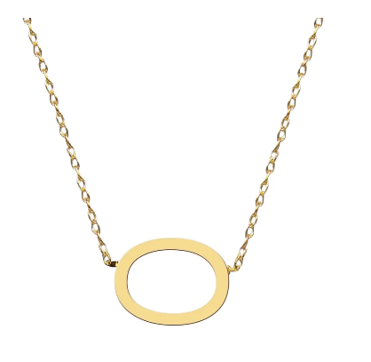 Metal Sideways Letter Necklace - Moon and Lola