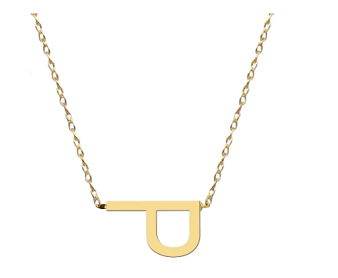 Metal Sideways Letter Necklace - Moon and Lola