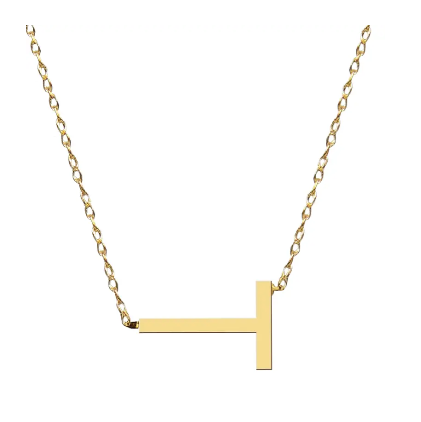 Metal Sideways Letter Necklace - Moon and Lola