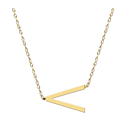 Metal Sideways Letter Necklace - Moon and Lola