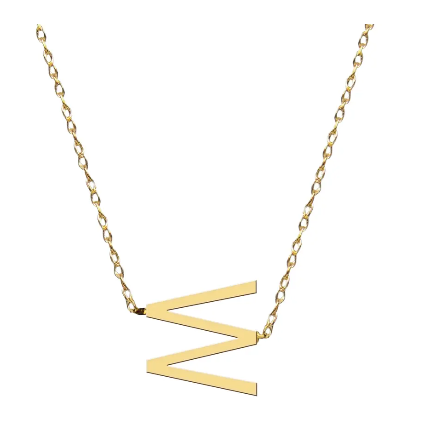 Metal Sideways Letter Necklace - Moon and Lola