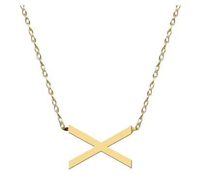 Metal Sideways Letter Necklace - Moon and Lola