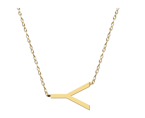 Metal Sideways Letter Necklace - Moon and Lola