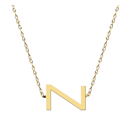 Metal Sideways Letter Necklace - Moon and Lola