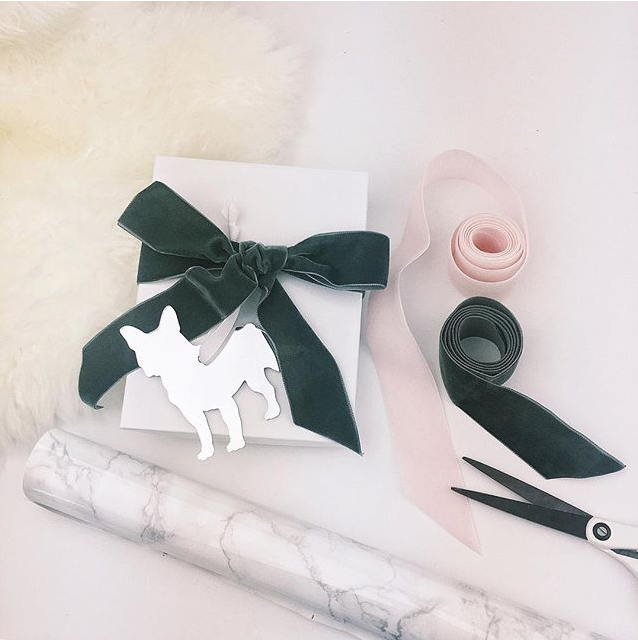 I found this at #moonandlola! - French Bulldog Ornament on present