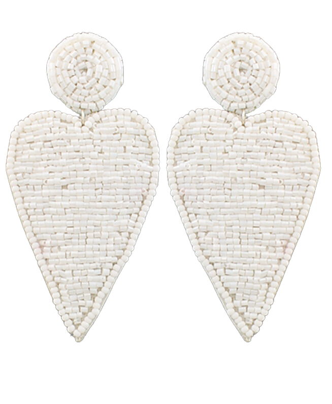 Heart Patch Earrings - White