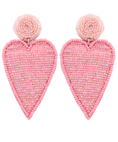 Heart Patch Earrings - Pink - Moon and Lola