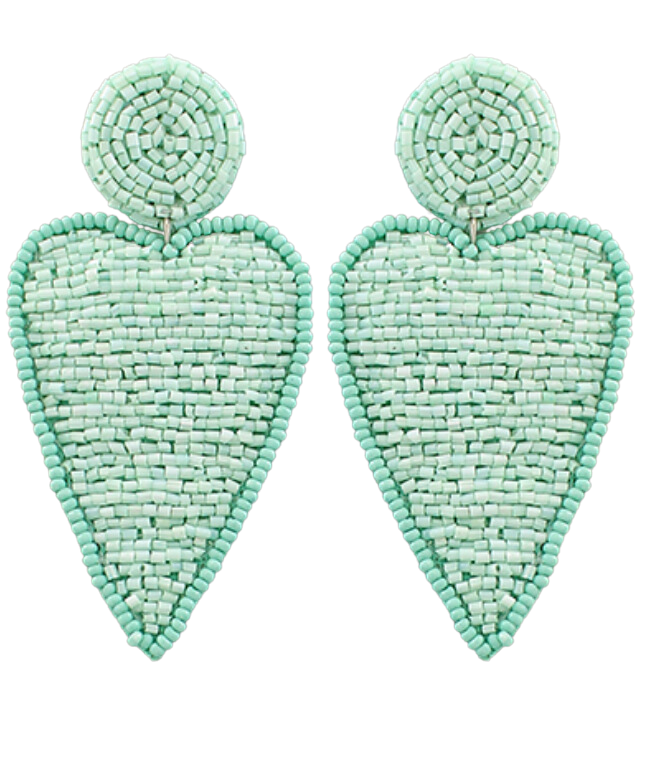 Heart Patch Earrings - Mint