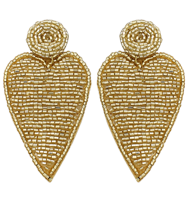 Heart Patch Earrings - Gold