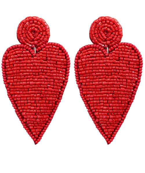 Heart Patch Earrings - Red - Moon and Lola