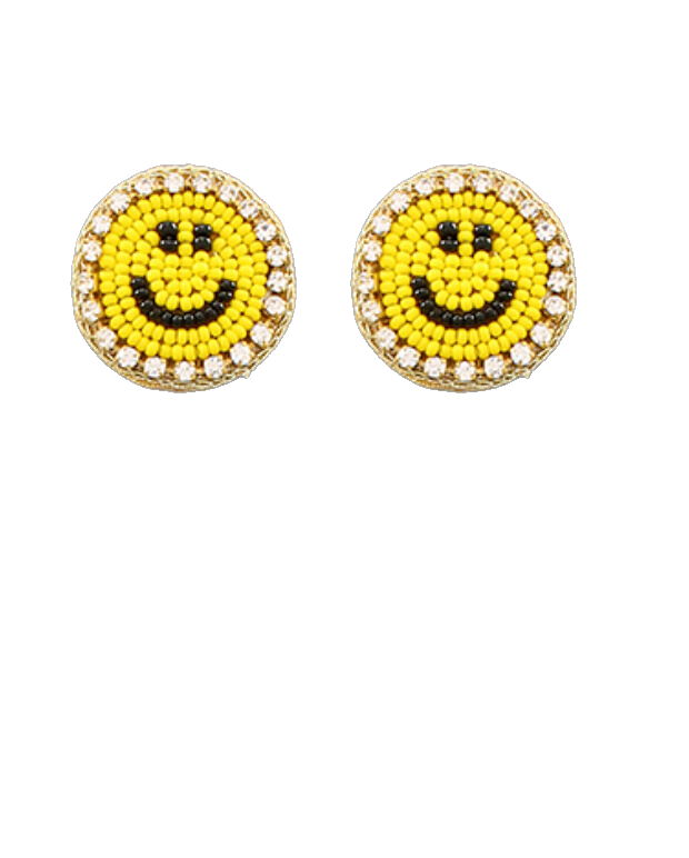 Smiley Face Beaded Earrings