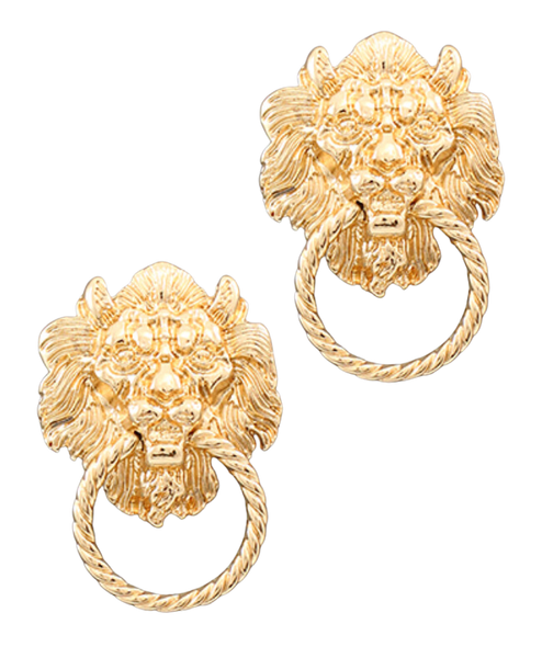 Lion head door knocker earrings clearance