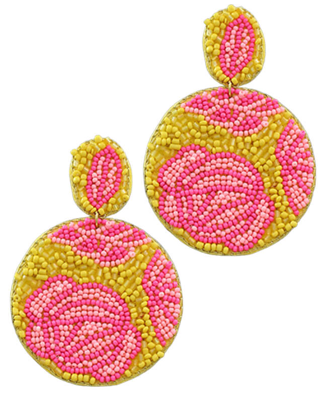 Floral Bead Drop Earrings