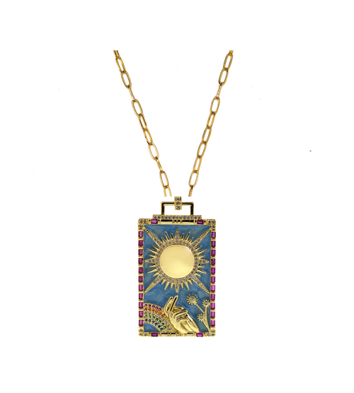 The Sun Tarot Card Pendant Necklace - Moon and Lola