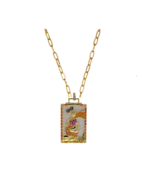 The Strength Tarot Card Pendant Necklace - Moon and Lola