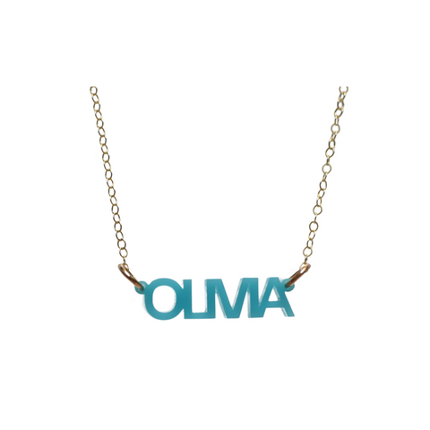 Olivia Nameplate Necklace on Brooklyn Chain