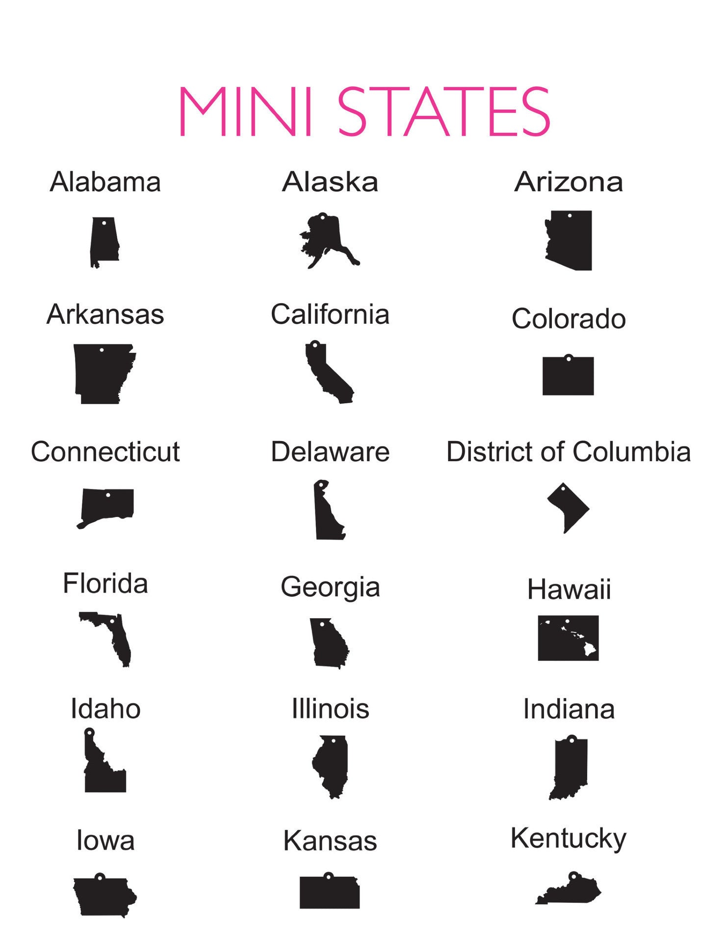 I found this at #moonandlola! - Mini States Chart