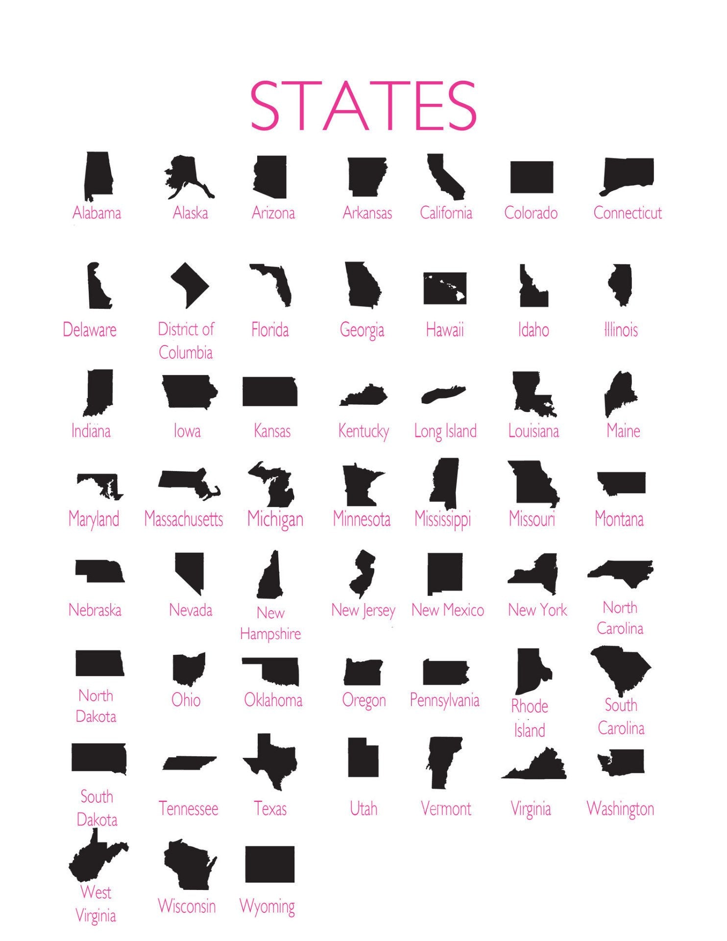 Moon and Lola - State Outlines