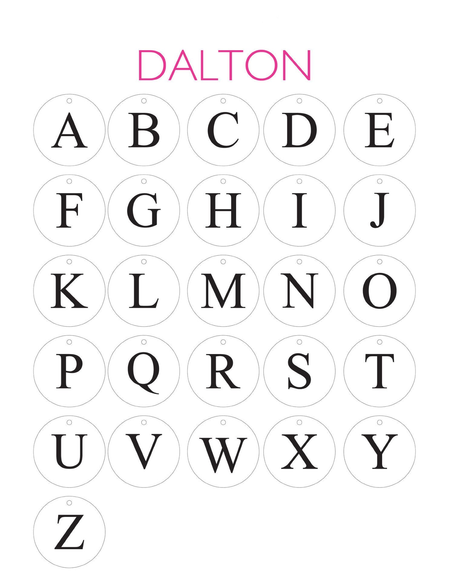 Moon and Lola - Dalton Font Sheet