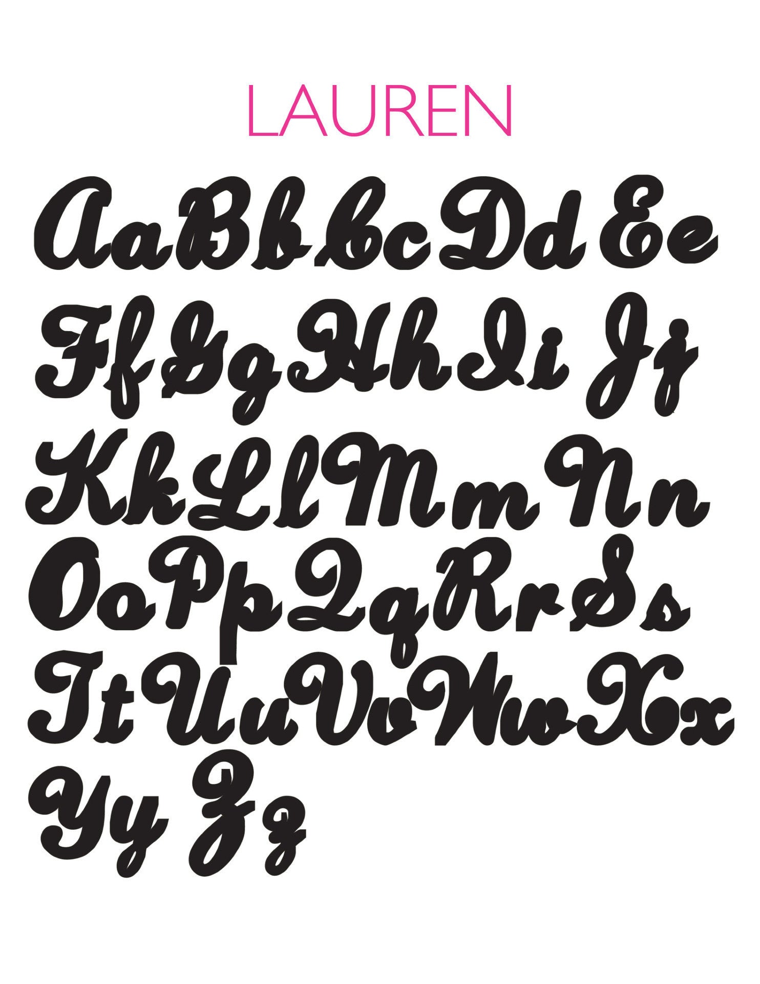 I found this at #moonandlola! - Lauren Font Sheet