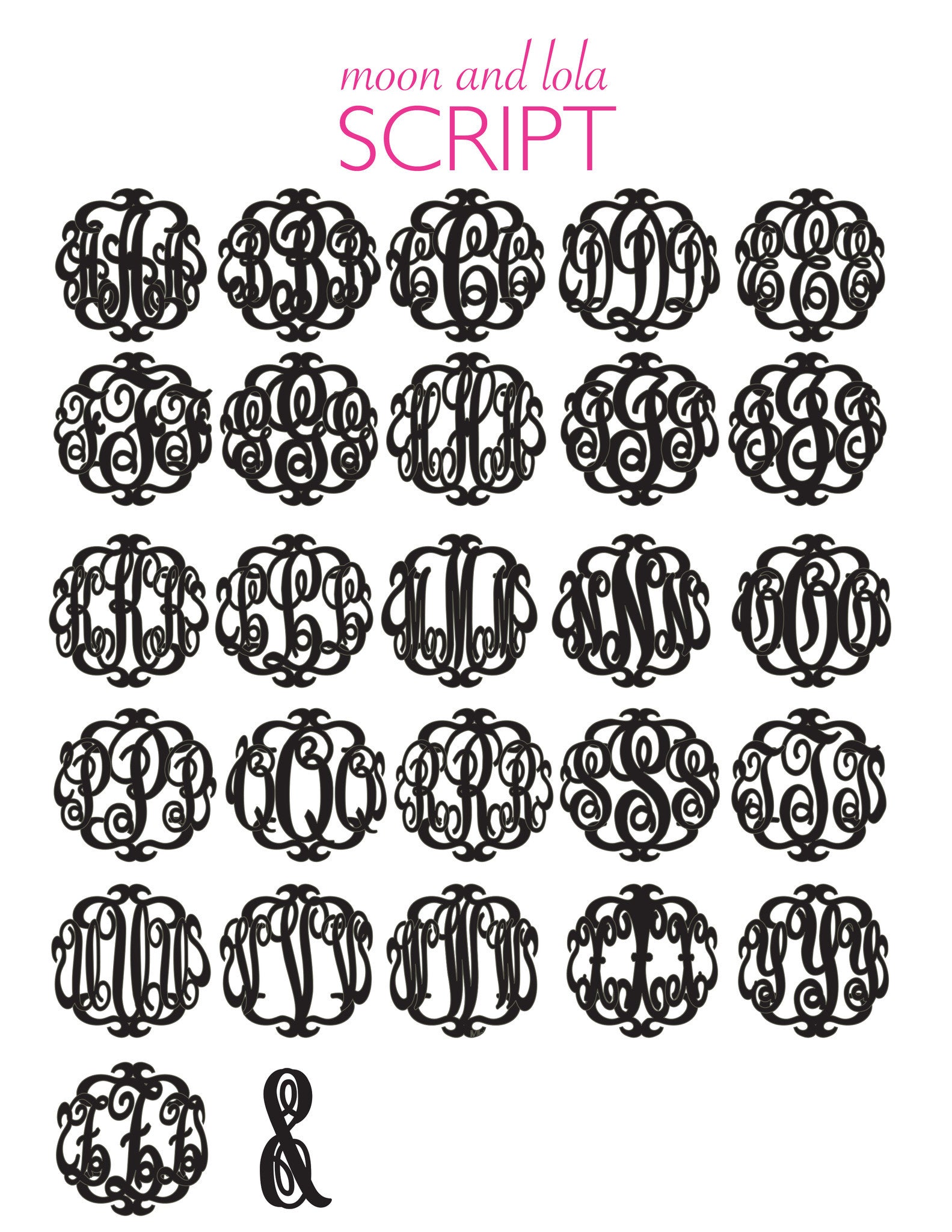 I found this at #moonandlola! - Font Chart