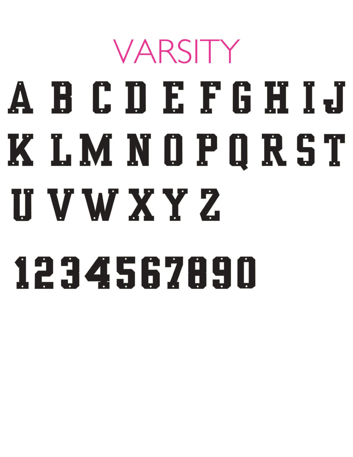 I found this at #moonandlola! - Varsity Letter Font