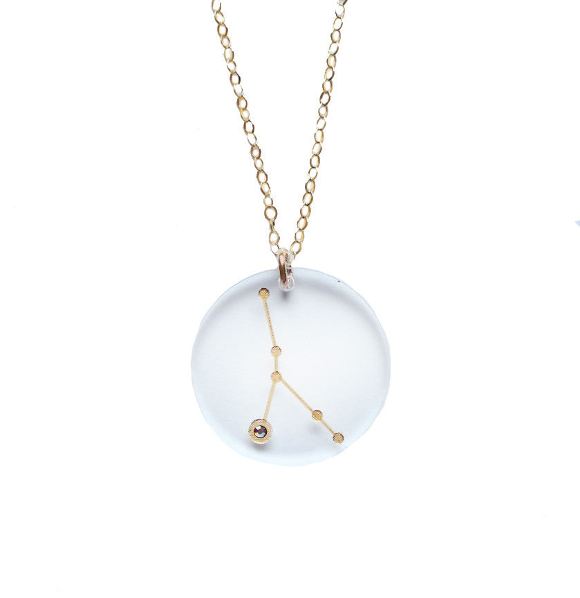 I found this at #moonandlola! - Acrylic Zodiac Constellation Necklace Crystal