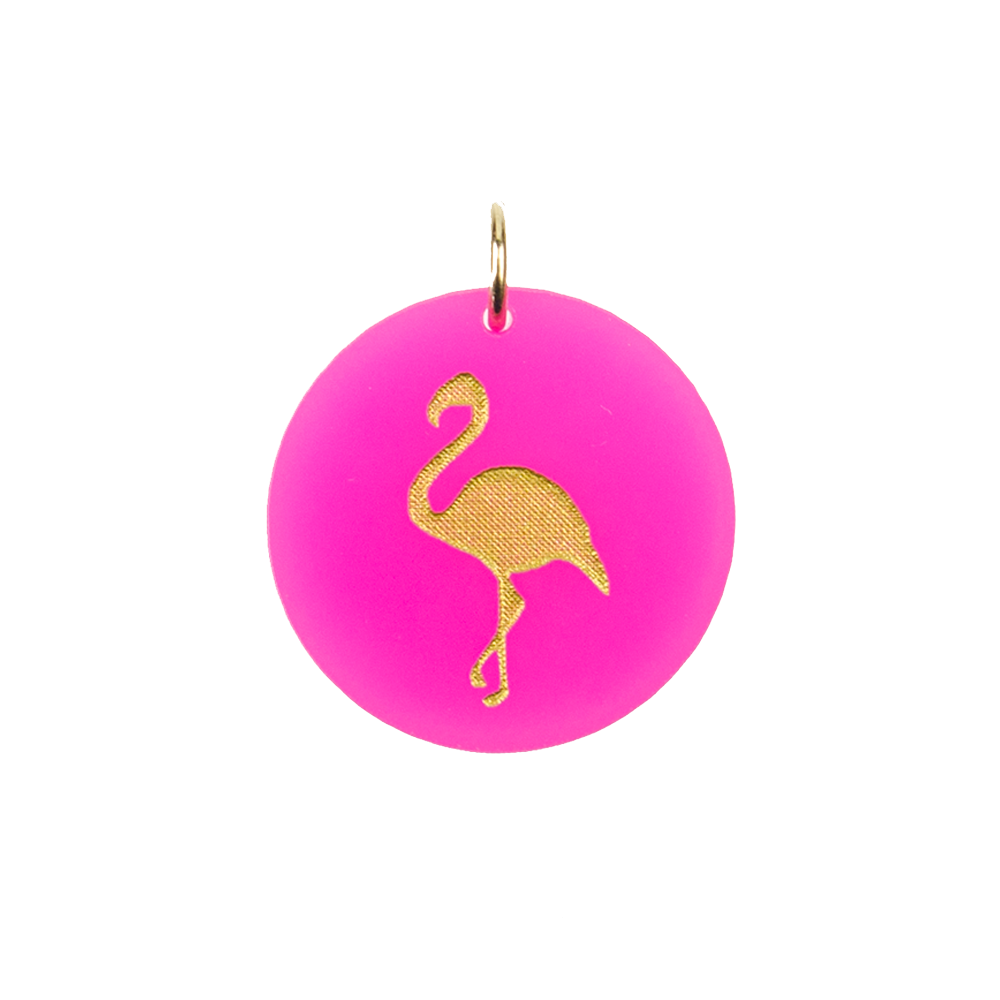 Moon and Lola - Acrylic Eden Charm flamingo charm on hot pink acrylic