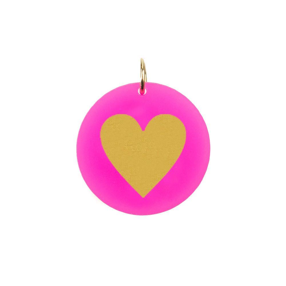 Moon and Lola - Acrylic Eden Charm heart silhouette on hot pink acrylic
