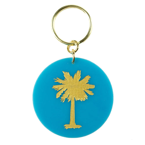 I found this at #moonandlola! - Eden Key Chain Turquoise Palm Tree