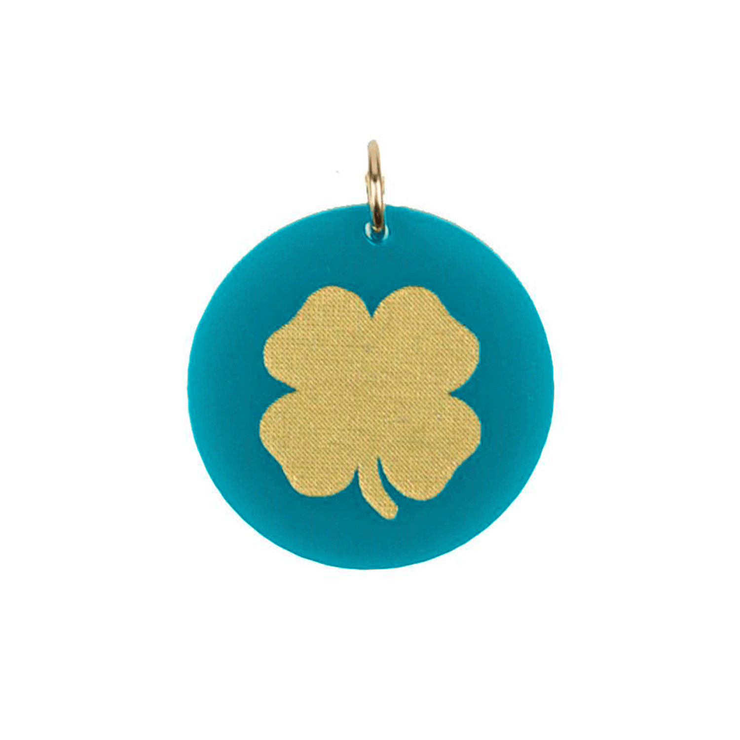 Moon and Lola - Acrylic Eden Charm lucky clover charm on turquoise acrylic