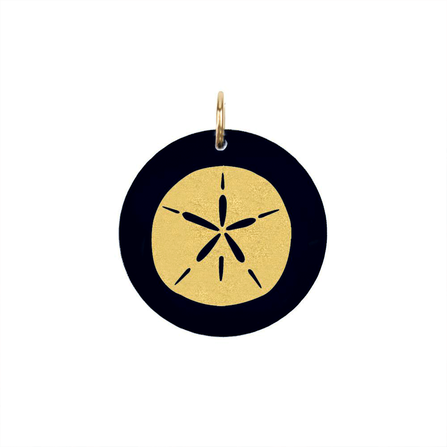 Moon and Lola - Acrylic Eden Charm sand dollar charm on ebony black acrylic