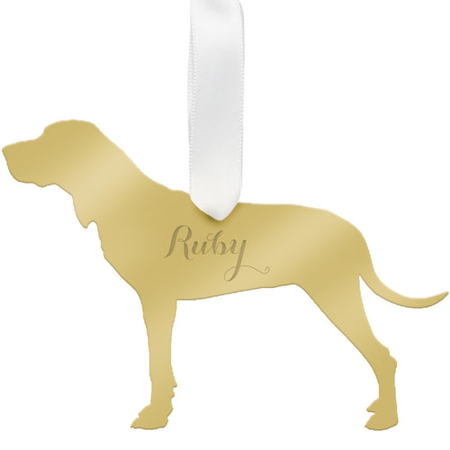 I found this at #moonandlola! - Personalized Hound Ornament Mirrored Gold